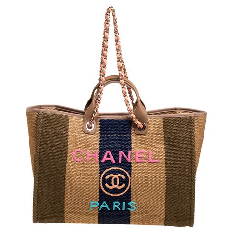 chanel deauville tote multicolor|chanel large deauville shopping tote.